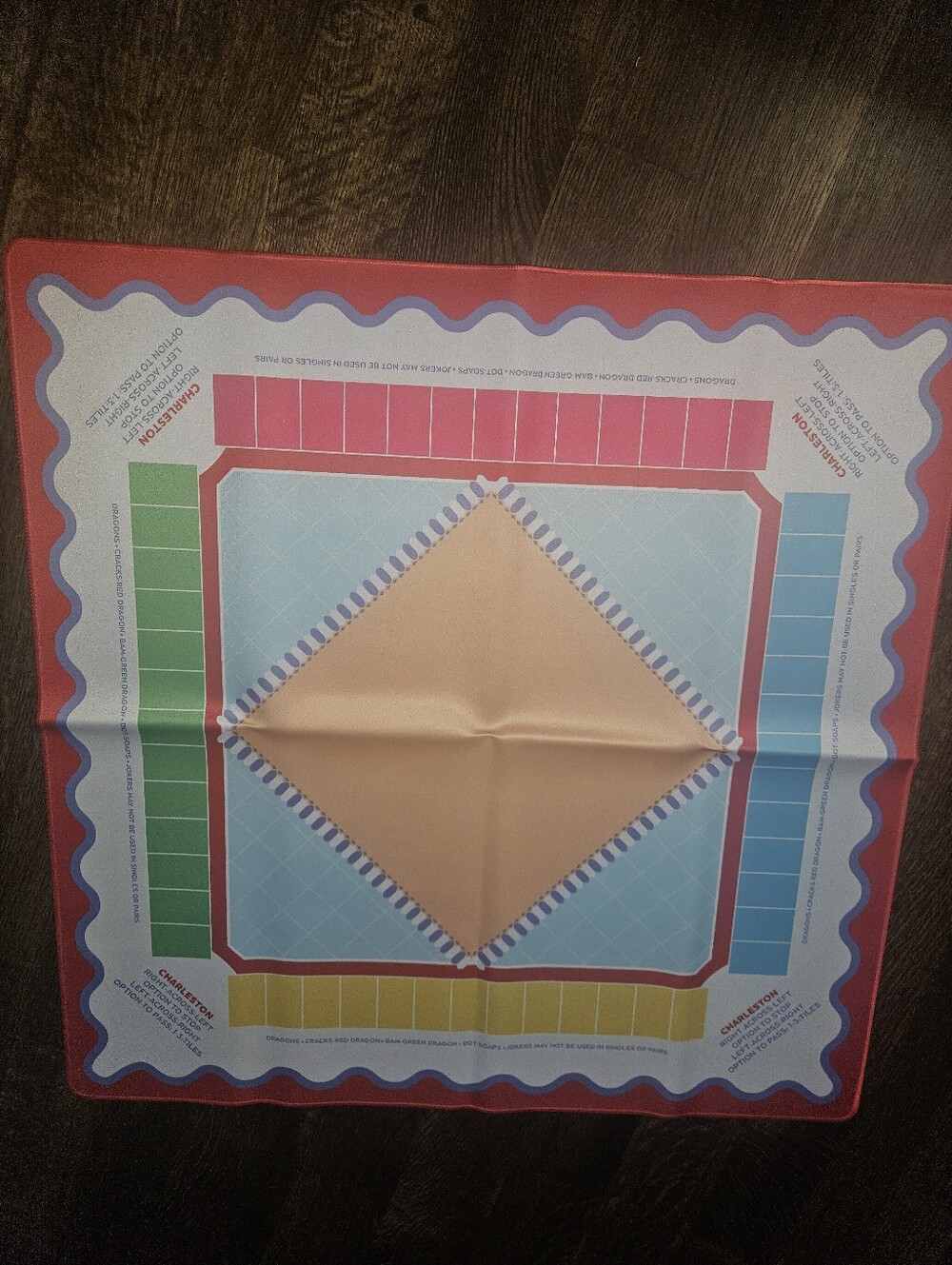 Hobby Lobby Mahjong Playing Mat - Peach/Pink/Blue --NEW!